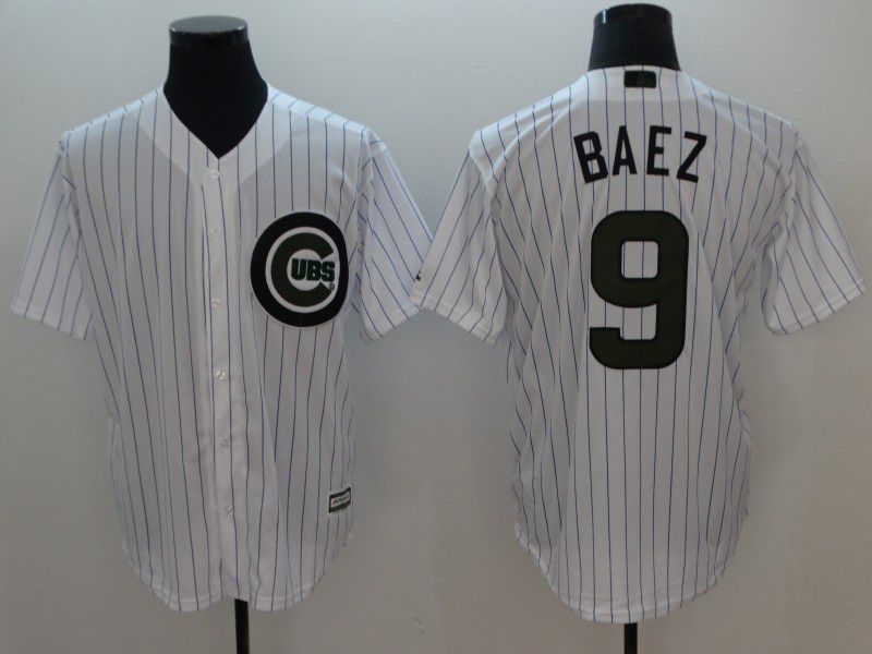 Men Chicago Cubs #9 Baez White Commemorative Edition Game MLB Jerseys->jacksonville jaguars->NFL Jersey